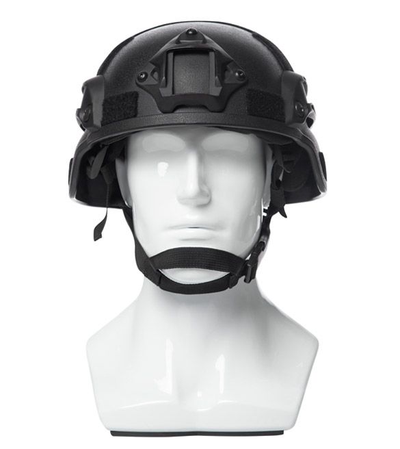 Черный защитный шлем Гвардеец ракурс анфас